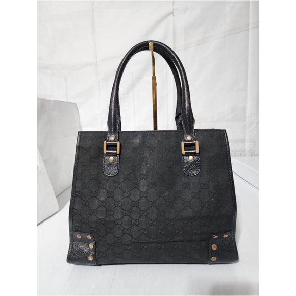 Authentic Gucci GG Canvas Nailhead Bag Black - Picture 1 of 11